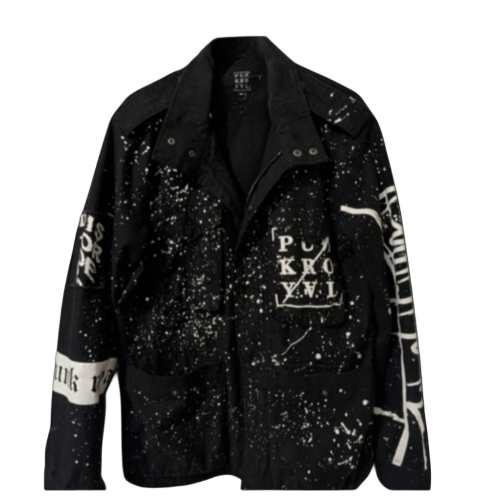 Punk Royal Long Jacket | Skull Graphic Punk Goth Streetwear | Size M